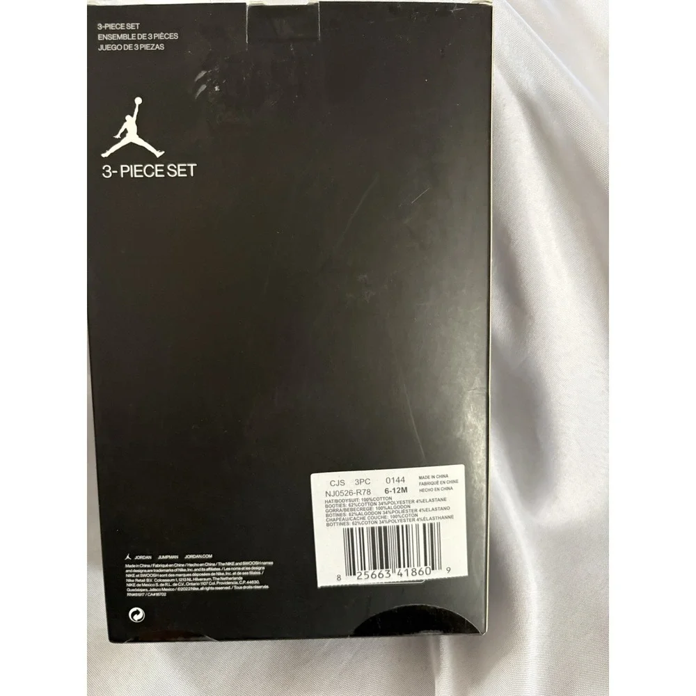 NEW Jordan Jumpman Baby clothes 6-12 Months Bodysuit Beanie Booties 3 Piece Set